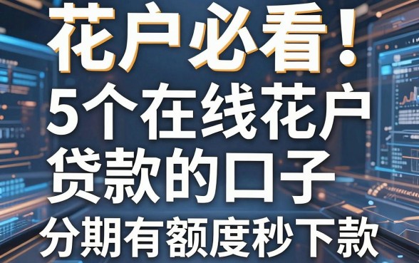 花户必看!5个在线花户贷款的口子,分期有额度秒下款