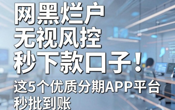 网黑烂户无视风控秒下款口子!这5个优质分期APP平台秒批到账