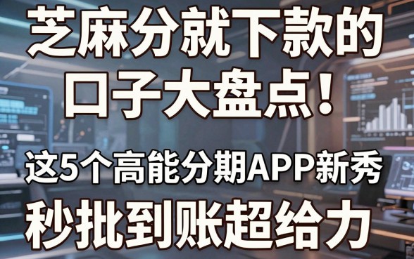 芝麻分就下款的口子大盘点!这5个高能分期APP新秀,秒批到账超给力