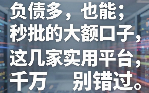 负债多也能秒批的大额口子,这几家实用平台千万别错过!