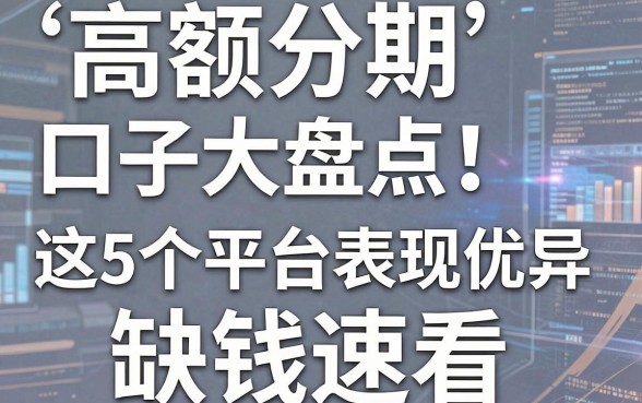 高额分期口子大盘点!这5个平台表现优异,缺钱速看