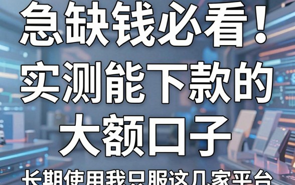 急缺钱必看！实测能下款的大额口子，长期使用我只服这几家平台！