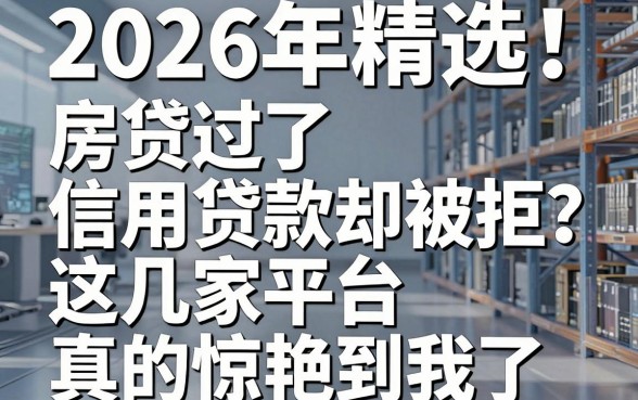 2026年精选!房贷过了信用贷款却被拒?这几家平台真的惊艳到我了!
