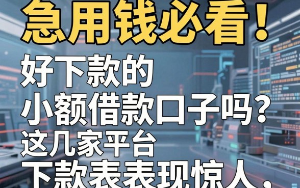急用钱必看!好下款的小额借款口子吗?这几家平台下款表现惊人