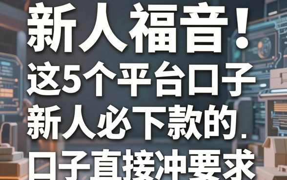 新人福音！这5个平台口子，新人必下款的口子直接冲！