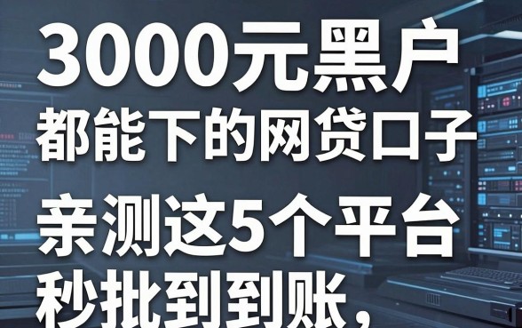 3000元黑户都能下的网贷口子,亲测这5个平台秒批到账!