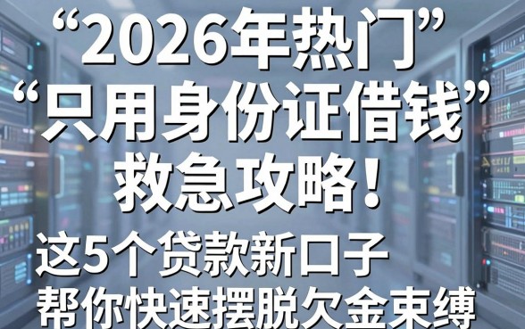 2026年热门“只用身份证借钱”救急攻略!这5个贷款新口子帮你快速摆脱欠款束缚