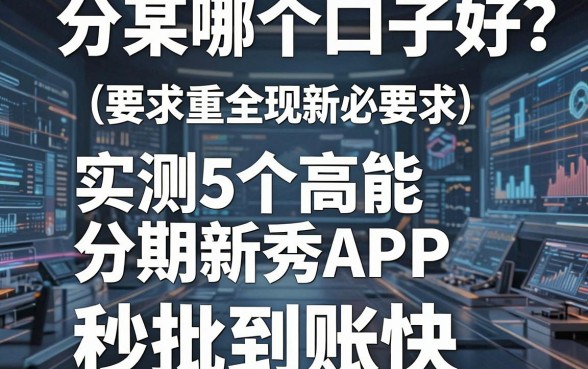 分某乐哪个口子好?实测5个高能分期新秀APP,秒批到账快!