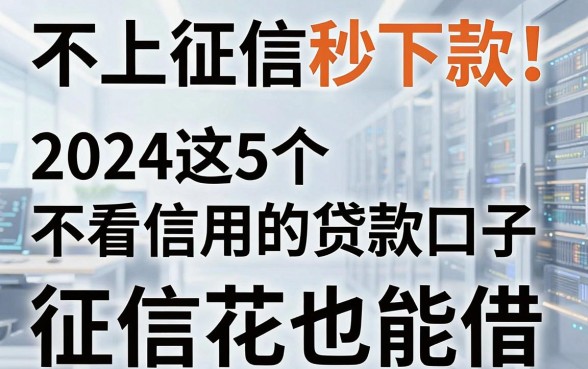 不上征信秒下款!2024这5个不看信用的贷款口子,征信花也能借