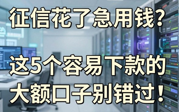 征信花了急用钱?这5个容易下款的大额口子别错过!
