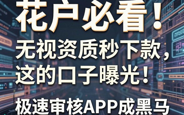 花户必看!无视资质秒下款的口子曝光,这几家极速审核APP成黑马