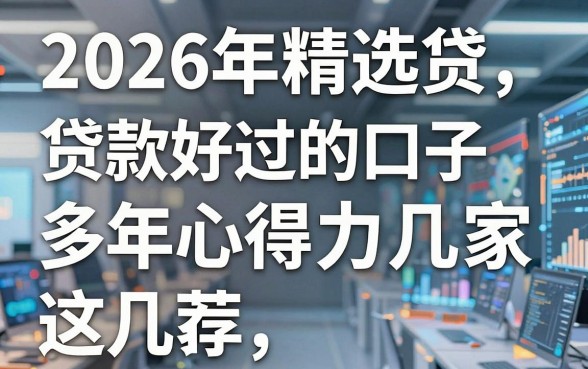 2026年精选贷款好过的口子,多年心得力荐这几家!