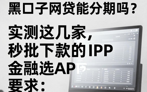 黑口子网贷能分期吗?实测这几家秒批下款的APP!