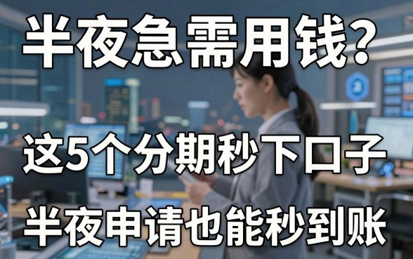 半夜急需用钱?这5个分期秒下口子,半夜申请也能秒到账!