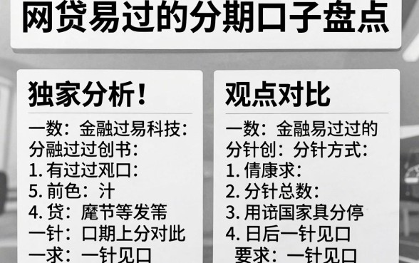 独家分析!网贷易过的分期口子盘点,观点对比一针见血