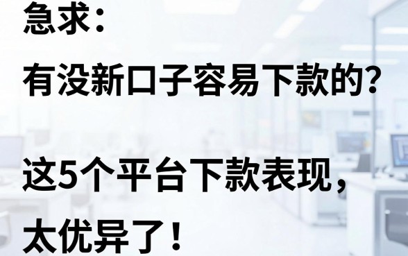 急求“有没新口子容易下款的”?这5个平台下款表现太优异了!