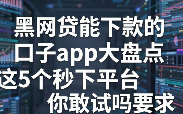 黑网贷能下款的口子app大盘点,这5个秒下平台你敢试吗?