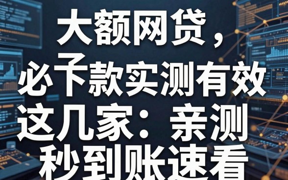 大额网贷口子必下款实测有效,这几家亲测秒到账速看!