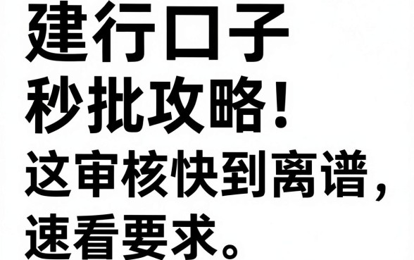 建行口子秒批攻略！这几家APP审核快到离谱，速看