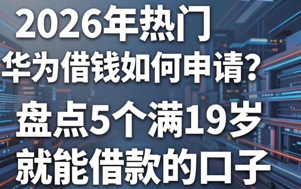 2026年热门华为借钱如何申请?盘点5个满19岁就能借款的口子
