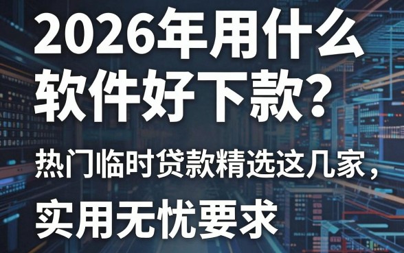 2026年用什么软件好下款?热门临时贷款精选这几家,实用无忧!