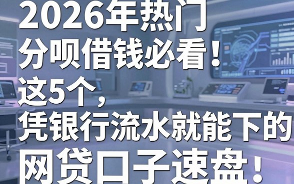 2026年热门分呗借钱必看!这5个凭银行流水就能下的网贷口子速盘