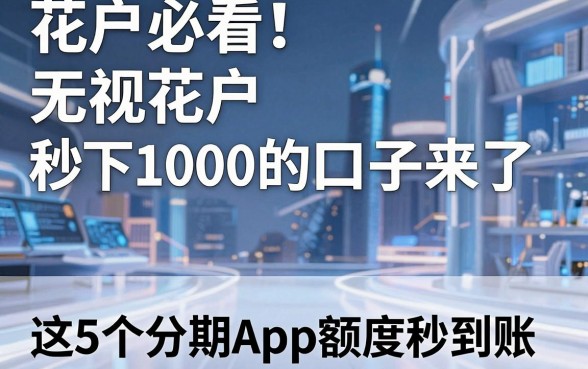 花户必看!无视花户秒下1000的口子来了,这5个分期App额度秒到账!