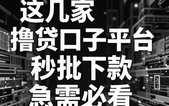 无视黑白,这几家撸贷口子平台秒批下款,急需必看!