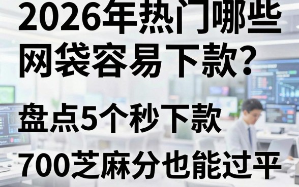 2026年热门哪些网袋容易下款?盘点5个秒下款、700芝麻分也能过的贷款平台