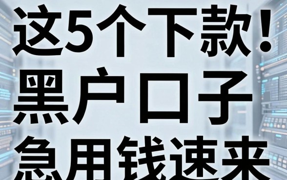 无视黑白必下款!这5个下款大的黑户口子,急用钱速来