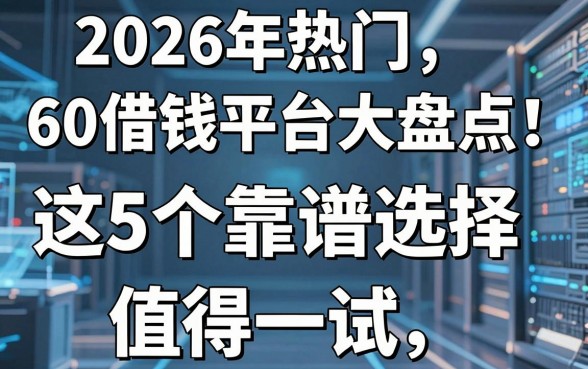 2026年热门60借钱平台大盘点!这5个靠谱选择值得一试
