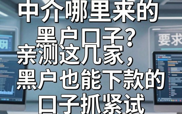 中介哪里来的黑户口子?亲测这几家黑户也能下款的口子抓紧试
