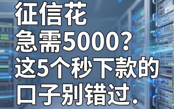 征信花急需5000?这5个秒下款的口子别错过!