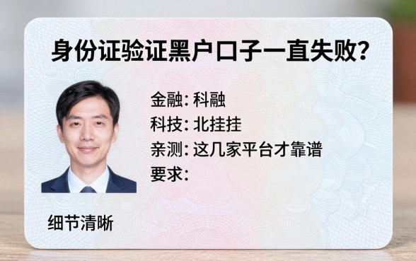 身份证验证黑户口子一直失败?亲测这几家平台才靠谱!