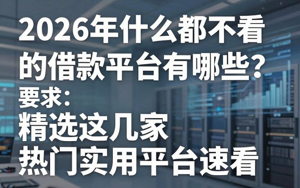 2026年什么都不看的借款平台有哪些？精选这几家热门实用平台速看