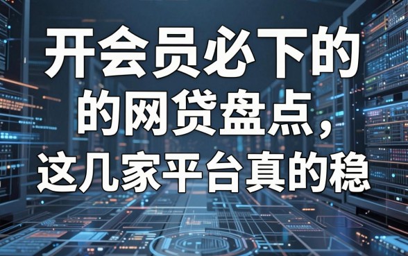 开会员必下的网贷盘点,这几家平台真的稳!