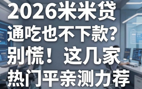 2026米米贷通吃也不下款？别慌！这几家热门平台亲测力荐