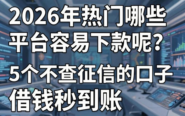 2026年热门哪些平台容易下款呢?这5个不查征信的口子,借钱秒到账!
