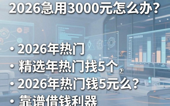 2026急用3000元怎么办?精选5个2026年热门靠谱借钱利器!