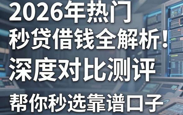 2026年热门秒贷借钱全解析!深度对比测评,帮你秒选靠谱口子