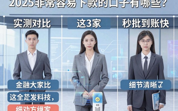 2025非常容易下款的口子有哪些?实测对比这3家秒批到账快!