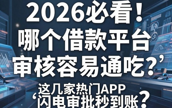 2026必看!哪个借款平台审核容易通吃?这几家热门APP闪电审批秒到账!