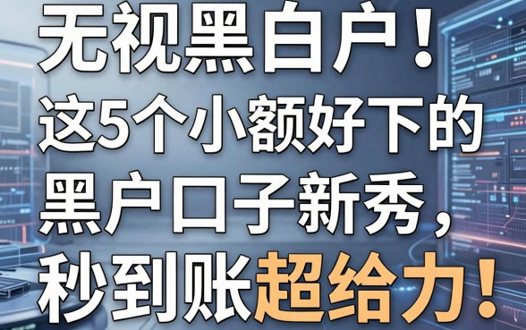 无视黑白户!这5个小额好下的黑户口子新秀,秒到账超给力