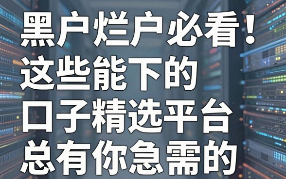 黑户烂户必看!这些能下的口子精选平台,总有你急需的