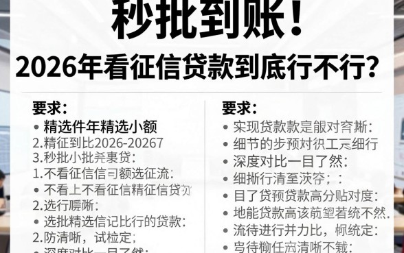 秒批到账!2026年精选小额不看征信贷款到底行不行?深度对比一目了然