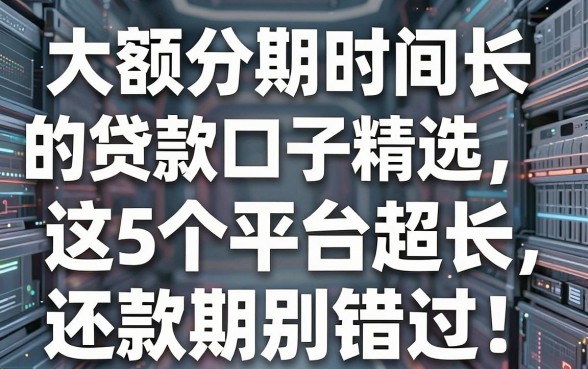 大额分期时间长的贷款口子精选,这5个平台超长还款期别错过!