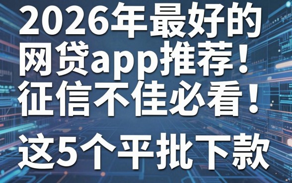 2026年最好的网贷app推荐:征信不佳必看!这5个平台秒批下款
