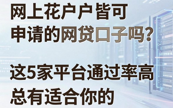 网上花户户皆可申请的网贷口子吗？这5家平台通过率高，总有适合你的！