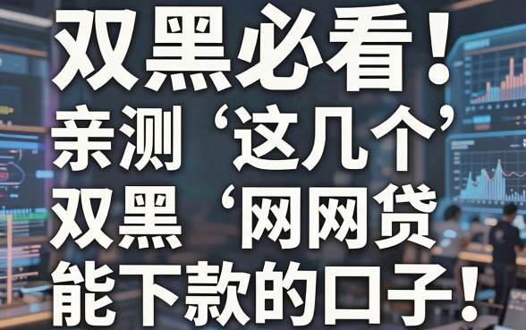 双黑必看!亲测这几个双黑网贷能下款的口子,千万别错过