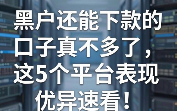 黑户还能下款的口子真不多了,这5个平台表现优异速看!